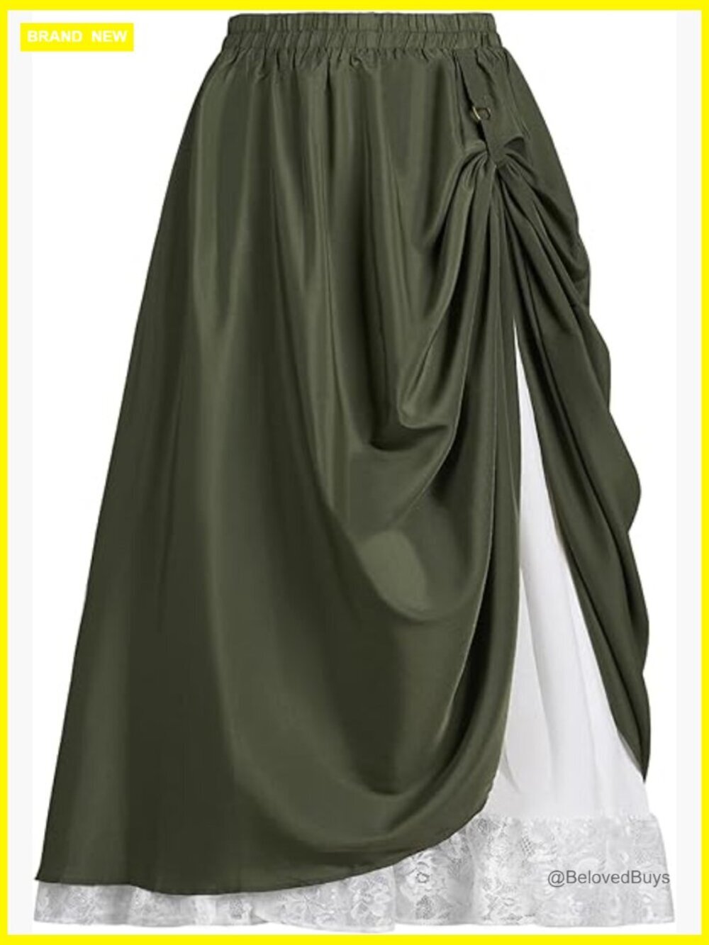 Medieval Pirate Maxi Skirt with Dual Layers and Pocket
